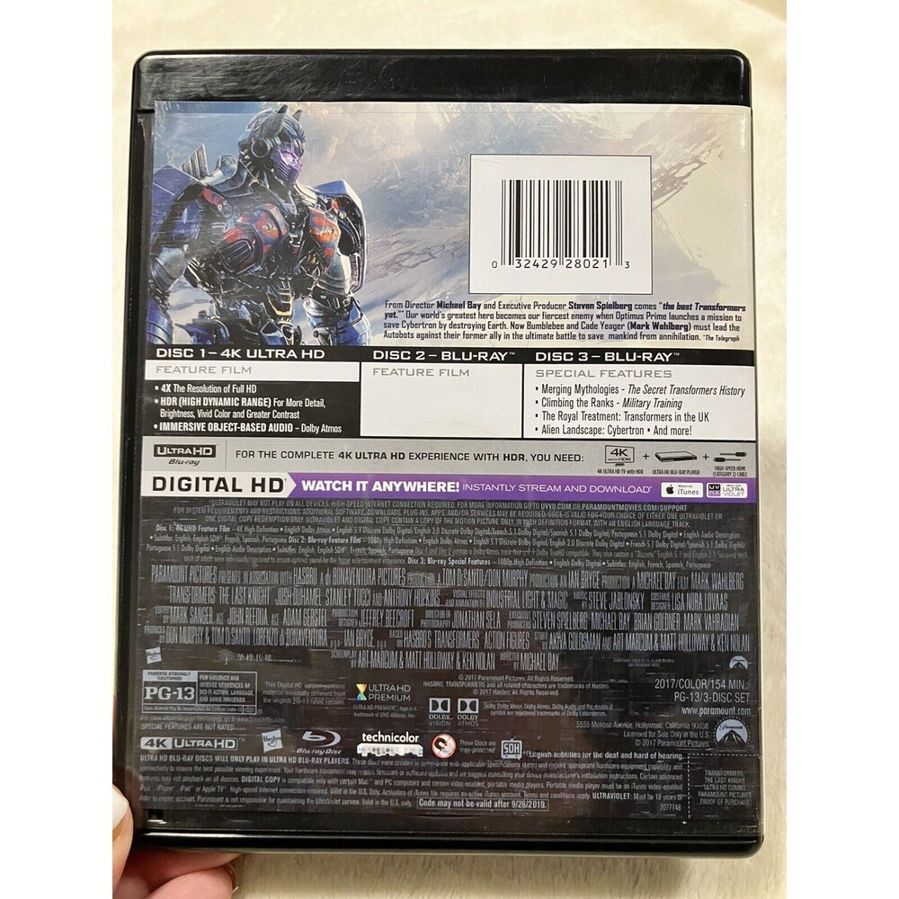 Transformers: the Last Knight (4K Ultra HD + Blu Ray, 2017) Tested - Picture 2 of 4